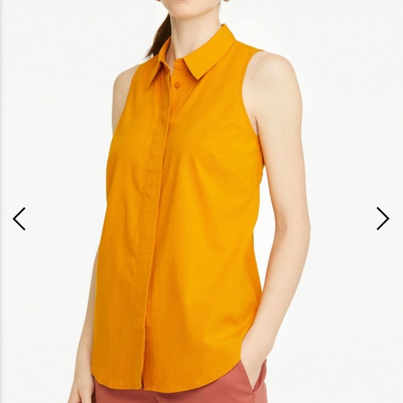 Yellow button up tank top - Picture 1 of 4